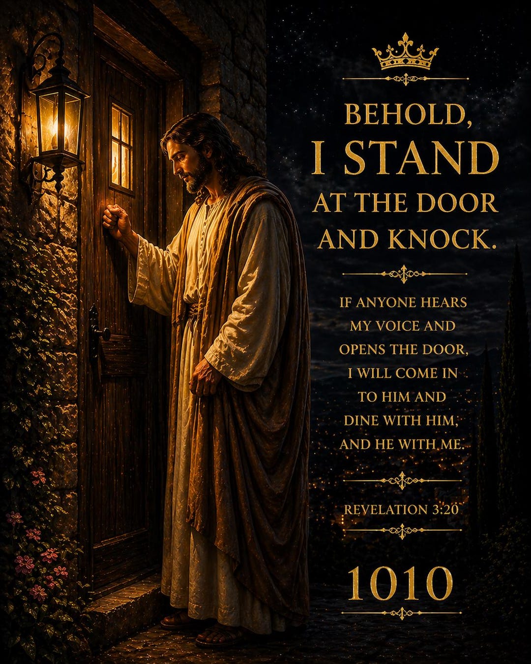 Jesus Knocking at the Door Printable | Revelation 3:20 Wall Art ...