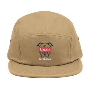 Bitcoin Logo Bull Terrier bestickte Mütze | 5-Panel Cap