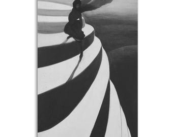 Léon Spilliaert-Vertige 1908 Pintura monocromática Impresión sobre lienzo Simbolismo belga Gótico Sombrío Minimalista Decoración de pared