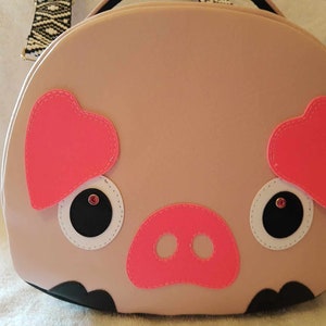 Bolso de mano Hugo con cara de cerdo. Hecho a mano. Único. Cerdito. Divertido. Idea para regalar. Idea para presentar