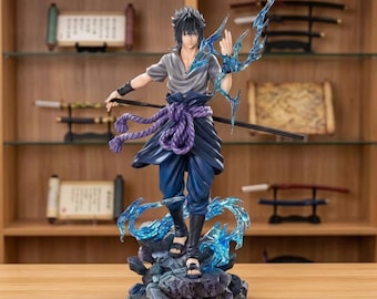 Sasuke Uchiha Chidori Action Figure: Naruto Shippuden Anime Kusanagi Sword Statue Toy