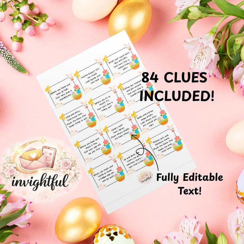 Editable Easter Egg Hunt Clue Cards: 84 Included (digital Download) - Etsy