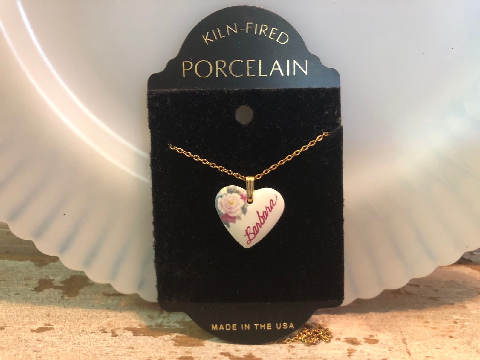 最高級のスーパー Heart Porcelain Necklace Etsy - その他