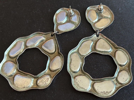 Extra Large Dangling Hoops Earrings Colorful Enam… - image 3