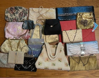 Lote de bolsas vintage para uso, reparo e artesanato, no estado em que se encontram.