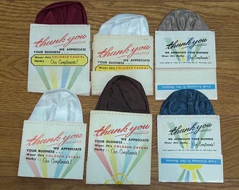 Six Vintage Pocket Squares Suit Accessories Dry Cleaners Thank You Lot
