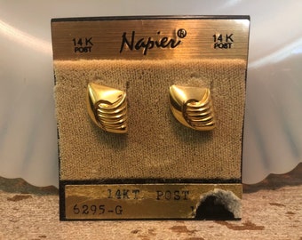 Vintage Napier Earrings W/14k Gold Posts