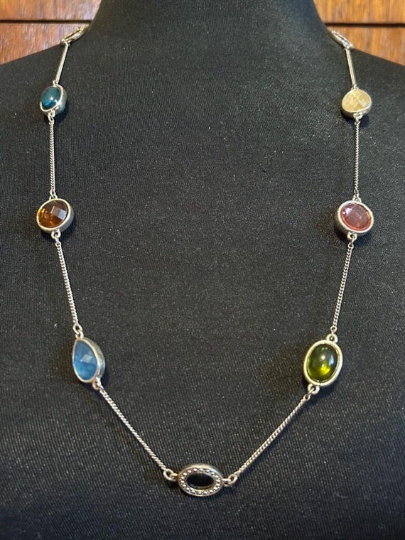 Vintage Avon Necklace Nina Ricci Chunky Open Back Stones