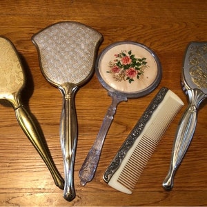 Vintage Hand Mirrors Brushes Combs Mismatched Lot