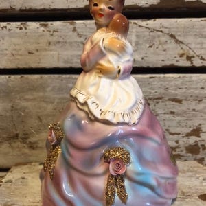 Vintage Josef Originals Mother Baby Figurine Marie From Little Women Series Pink