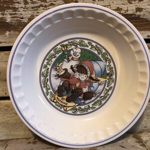 Vintage Watkins Country Kids Pie Pan/Dish Fireside French Apple Pie Recipe Heartwarming Graphics