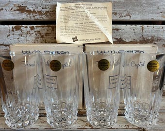 Four Wm Dalton French Lead Crystal Beverage Glasses Lot