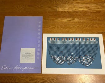 1976 Edie Harper Serigraph Print Net Prophet With Original Folder