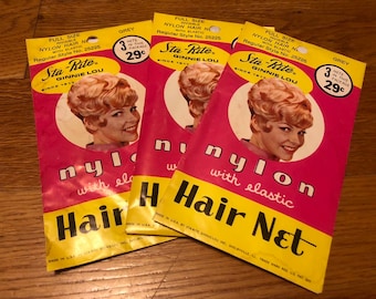 3 Packages Sta-Rite Ginnie Lou Grey Hair Nets Lot Of 9