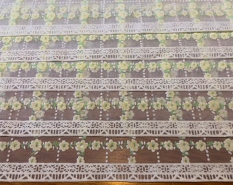 5 Vintage Placemats Flocked Flowers On Nylon Lot
