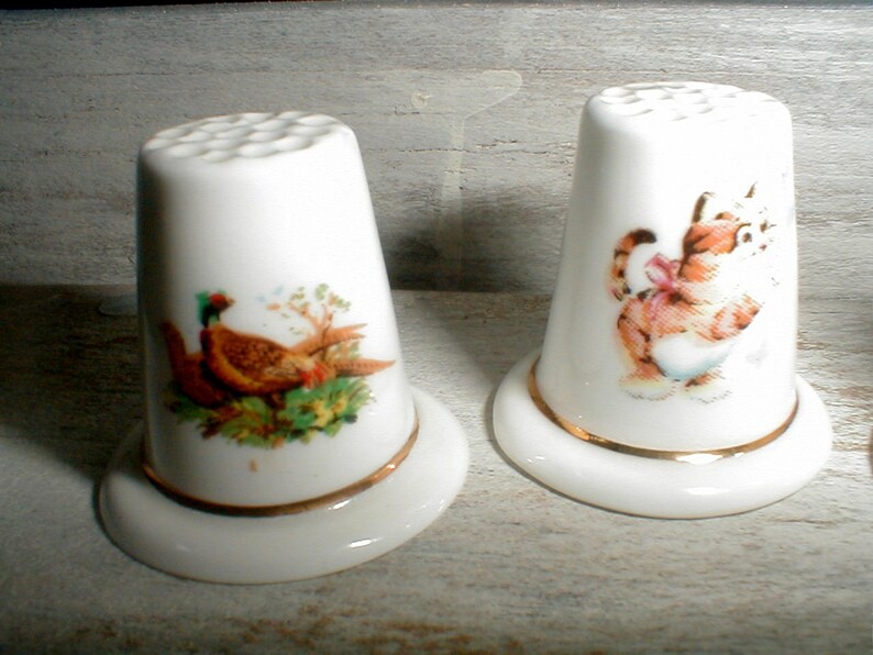 3 Delicate Fine Bone China Thimbles Made In England Birds & Etsy