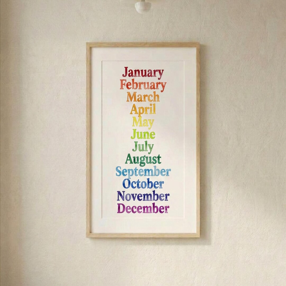 Months of the Year Educational Poster Printable, Wall Art for Kids ...