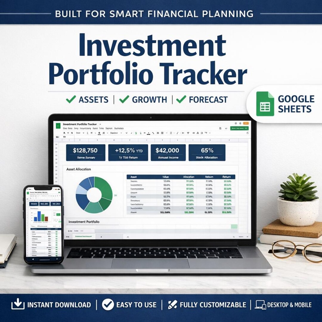 Investment Portfolio Tracker Google Sheets | Stock Dashboard, Asset ...