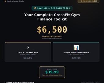 CrossFit Business Bundle | Revenue Calculator + Tracker | Dashboard Package