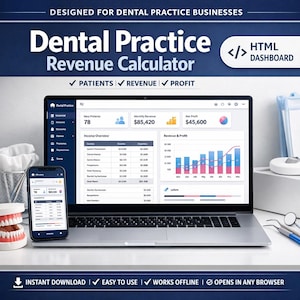 Zahnarztpraxen Umsatz Rechner | Hygiene Produktions- & Stuhlauslastungsanalysator | Dashboard