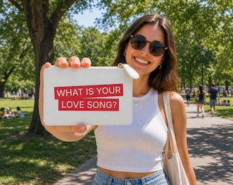 Custom BTS Concert Mini Clutch Bag, What Is Your Love Song?, USA World Tour, Aligns with Concert Rules, Bangtan, K-Pop, Vegan, Cruelty Free