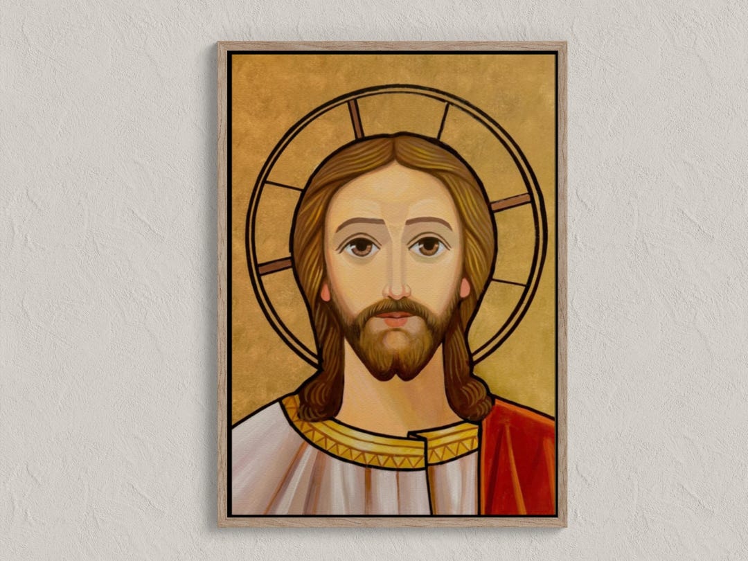 Jesus Icon Painting Matte Canvas, Framed | Religious Wall Art - Etsy