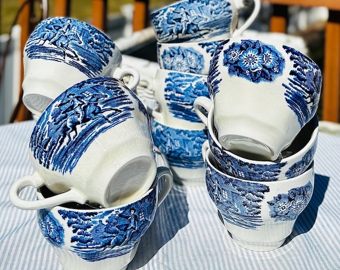 Enoch Wedgwood & Co. Staffordshire England “Liberty Blue” Bicentennial Ironstone Teacups *Each set sold separately