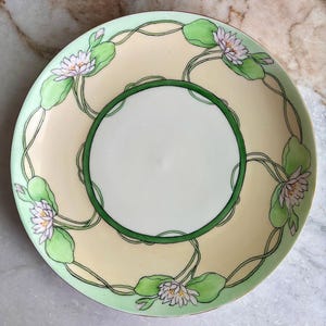 Antique Limoges B MoeM Art Nouveau Hand Painted Water Lily Plate