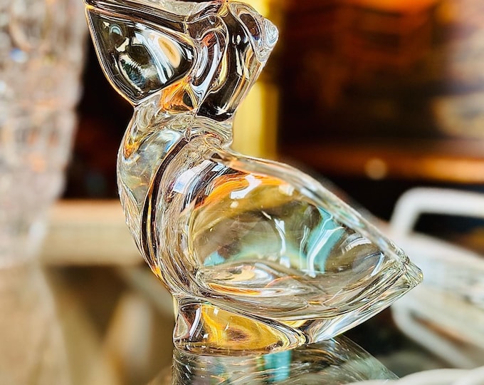 Sasaki Crystal Pelican Nut Vessel