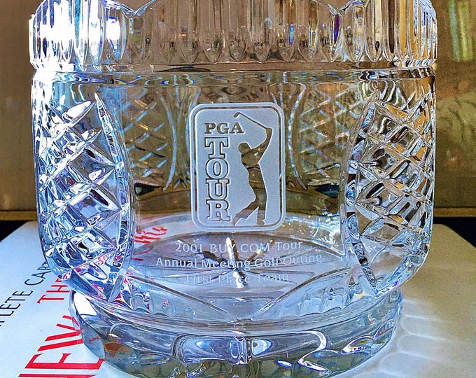 Rare Crystal Trophy 2001 PGA Tour Buy.Com Revere Bowl First Place Team