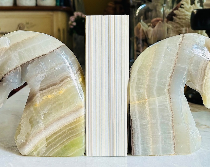 Mid-Century Onyx Cougar Bookends