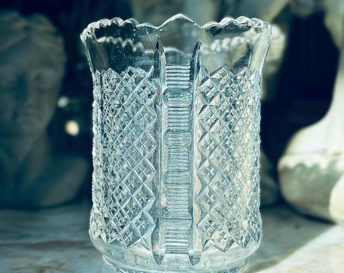 Antique Circa Early 1900’s EAPG McKee Glass Jacobs Ladder Spooner Vase