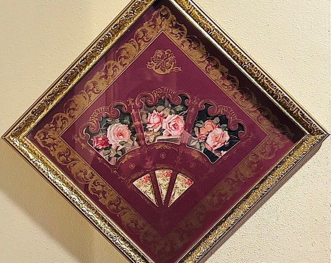 Victorian Floral Rose Fan Art