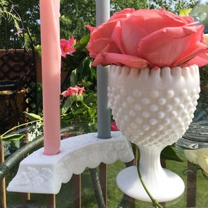 Fenton Hobnail Milk Glass Ivy Ball Vase