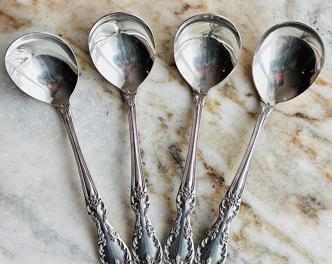 William Rogers “Grand Elegance” Extra Plate Sugar/Boullion/Gumbo Spoons *Set of 4