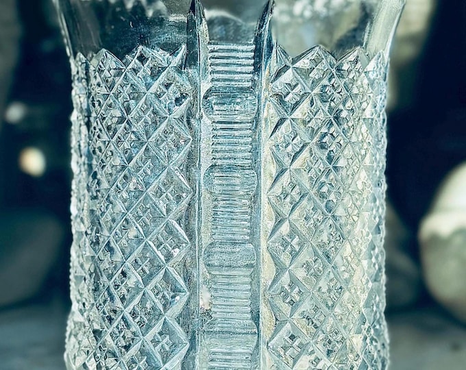 Antique Circa Early 1900’s EAPG McKee Glass Jacobs Ladder Spooner Vase