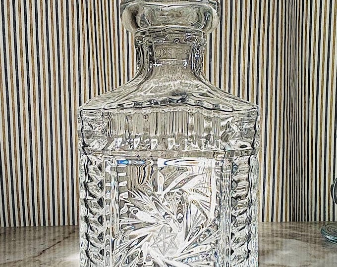 Hand Cut Kristal Zajecar Etched Crystal Decanter