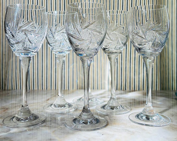 Czech Crystal Star of David/6 Point Brewers Star Goblets *Set of 6