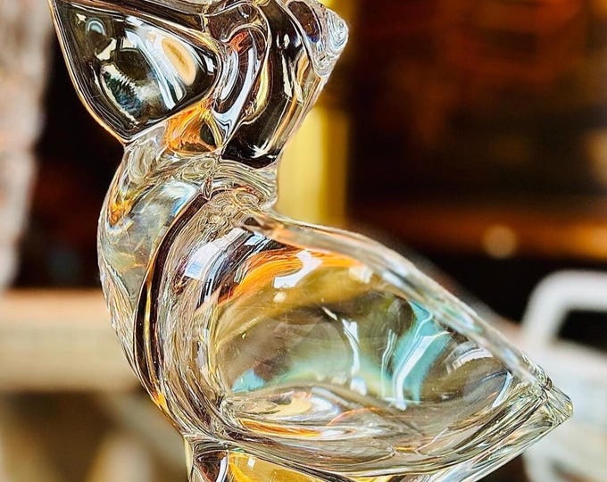 Sasaki Crystal Pelican Candy/Nut Vessel