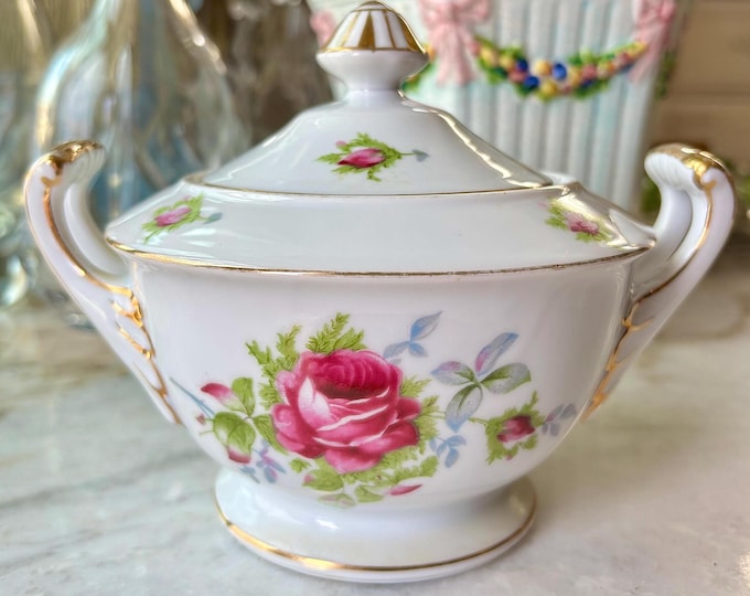 Dresden Rose Footed Sugar Bowl by Mikuni