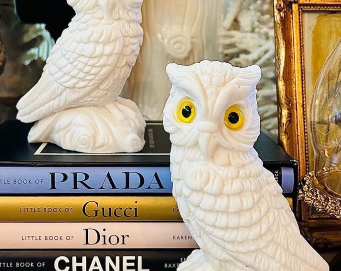 Mid-Century Italian Sandstone Owl Statue’s *Pair