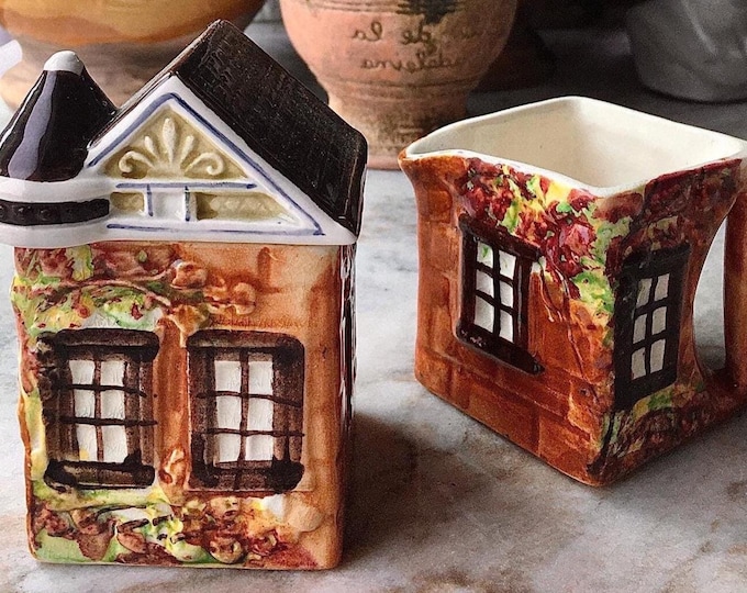 Antique Price Bros. England Cottageware Creamer & Sugar