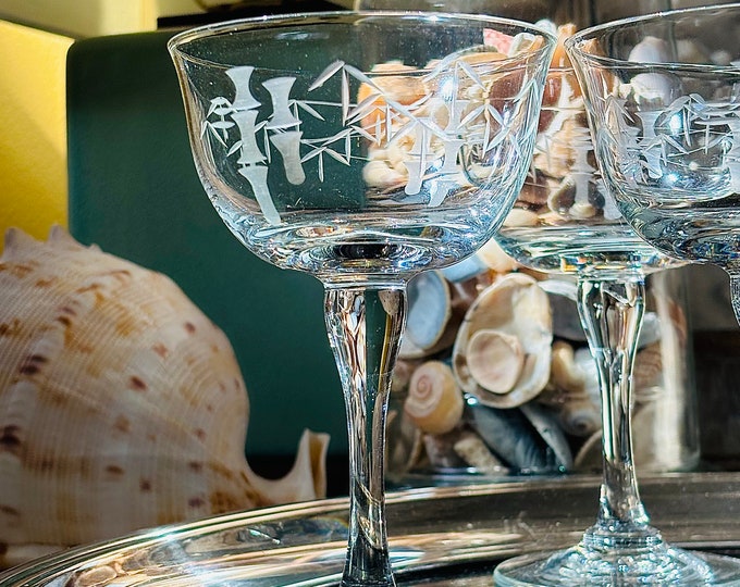 Horiguchi Noritaki Etched Bamboo Coupes *Set of 6