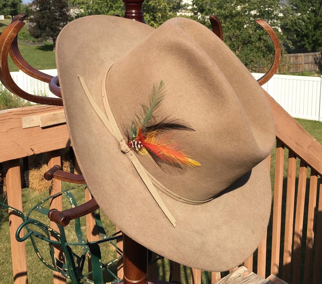Chapeau Cowboy Vintage John B. Stetson Marlboro - Taille 7 1/2 - Argenté - Neuf Sans étiquette