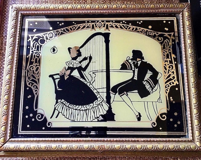 Victorian Reverse Silhouette Art Jewelry Box