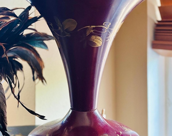 Art Deco Antique Hand Painted Uplighter Lamp