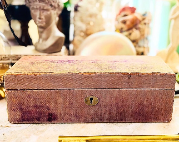 Antique French Velvet Glove Box