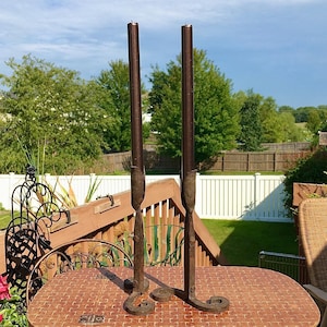 Antique Cattle Branding Iron “S” Candleholder *Pair