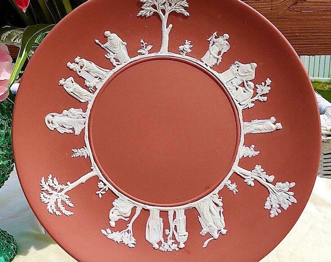 Wedgwood Jasperware Plate in Rare Terra-cotta