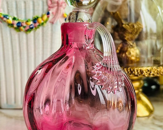 Pilgrim Cranberry Glass Cruet